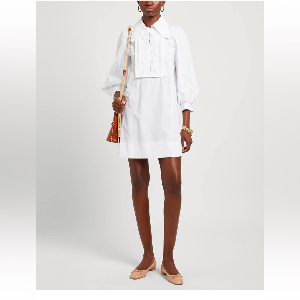 See By Chloe White Long Sleeve collar shirt Dress